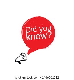 Did you know? Vector illustration on white background.