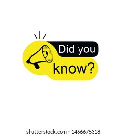 Did you know? Vector illustration on white background.