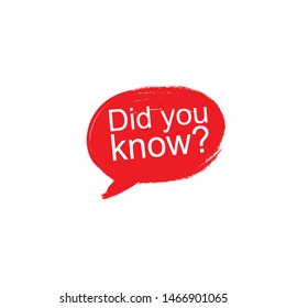 Did you know? Vector illustration on white background.