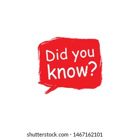 Did you know? Vector illustration on white background.