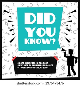 Did You Know? Vector Illustration Poster.