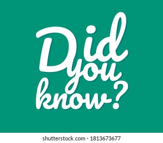 Did you know? Vector image
