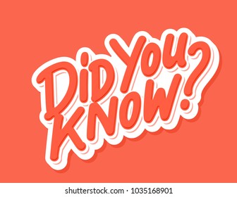 Did you know? Vector lettering..