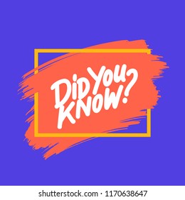 Did you know? Vector lettering.