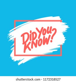 Did you know? Vector lettering.