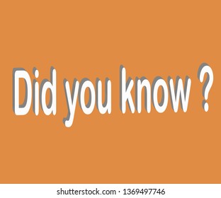 Did you know? Vector lettering background