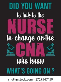 Did You Want Talk to the nurse T Shirt Design. Lettering. Can be used for prints bags, t-shirts, posters, cards. Vector graphic, typographic poster, vintage, label.