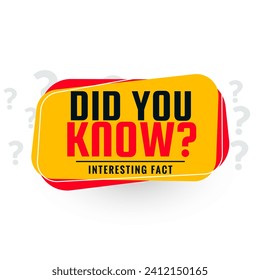 did your know information background think and ask interesting fact vector