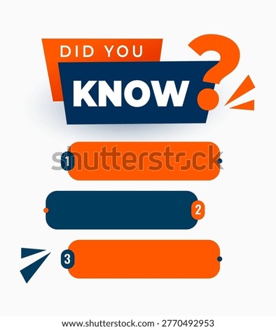 did your know multiple facts options layout design vector