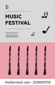 Didgeridoo, didjeridu. Music festival poster. Wind musical instruments. Competition.  A set of vector illustrations. Minimalistic design. Banner, flyer, cover, print.