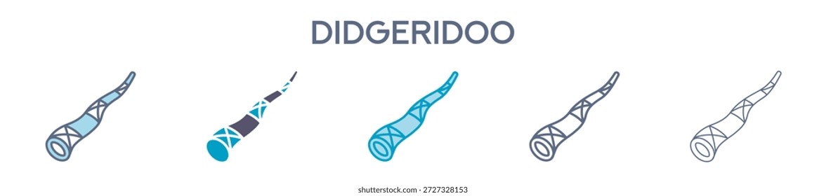 Elemento Didgeridoo Para Design Gráfico - Estilos Múltiplos. Ilustração Vetorial De Duas Cores E Preto. Vários Designs De Ícones Podem Ser Usados Para Celular, Interface Do Usuário, Web