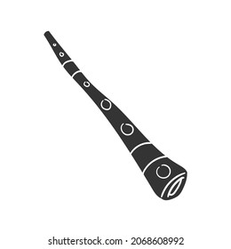 Didgeridoo Icon Silhouette Illustration. Instrument Culture Vector Graphic Pictogram Symbol Clip Art. Doodle Sketch Black Sign.