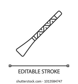 Didgeridoo linear icon. Thin line illustration. Didjeridu. Contour symbol. Vector isolated outline drawing. Editable stroke