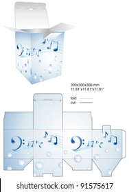 Die color stamp music decor box