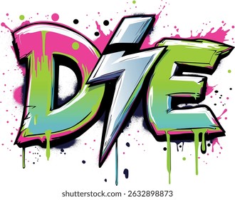 Die colorful brush alphabets calligraphy character, comic and creative culture design element, exclusive handwritten illustration letter logo marker, modern painted greenish and pinkish letters