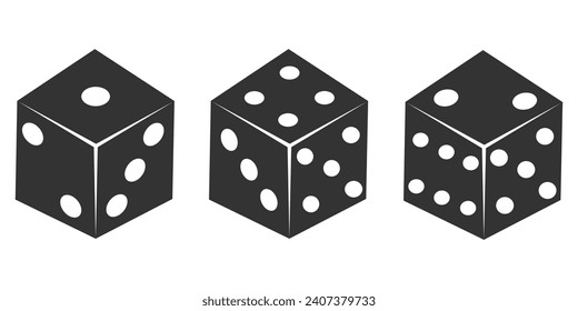 Die cube icon. Risk gambling set symbol vector ilustration.