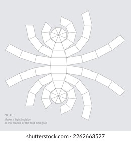 Die cut ball template. Unfolding sphere with cutting and scoring lines, isolated on light background. Cut and glue yourself out of paper. 3D figure layout on a plane. Unwrapping globe shape. Vector 