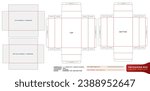 die cut Box top and bottom models hard box template with the dimension measurement and thickness for packaging brand, product compartment unique design, minimalist conceptual holder, parcel stationery