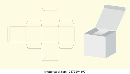 Diseño vectorial de la caja de corte para el embalaje de la taza