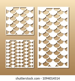 Die cut card. Laser cut vector panel. Cutout silhouette with geometric pattern. A picture suitable for printing, engraving, laser cutting paper, wood, metal, stencil manufacturing. 