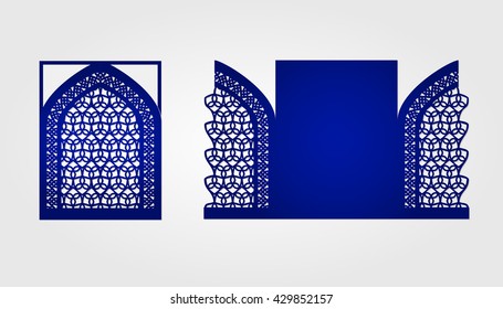 Die cut card wedding invitation template.