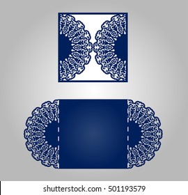  Die cut card wedding invitation template.