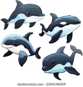 Die cut cute orca sticker