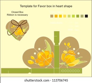 Die cut favor box. Floral pattern.