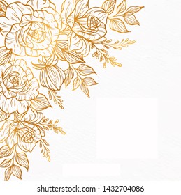 die cut greeting card golden flower design