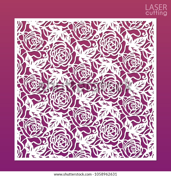 Die Cut Ornamental Panel Pattern Roses Stock Vector Royalty Free 1058962631