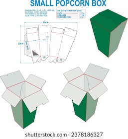 Die cut packaging. 2D Technical Drawing: Real illustrations. Dimension: 74.5x74.5x143.5 mm (File Eps scale 1:1) equipped die cut estimates prepared for production. 3D Box: illustration only.