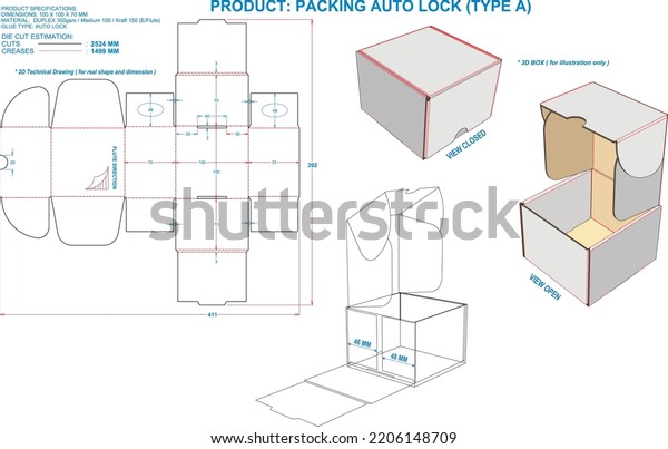 Die Cut Packaging Box Packing Auto Stock Vector (Royalty Free ...