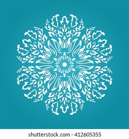 Die cut paper card with cutout mandala ornament. May be used for laser cutting or cutting machines. Laser cut vector mandala pattern. Stencil mandala.