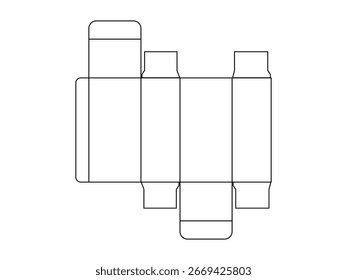 Modelo de corte para produto Caixa de embalagem Layout de projeto para impressão e fabricação Mockup Structure Presentation