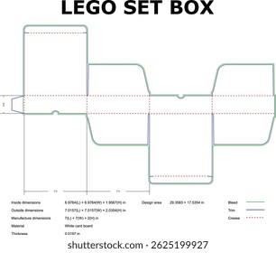 Die Cut-Schablone für ein Spielzeugkasten-Baukasten-Verpackungslayout