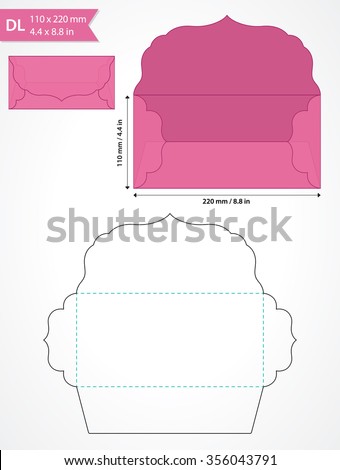 die cut vector envelope template swirly stock vector royalty free evelope template