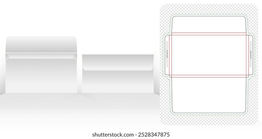 Die cutting or die line envelope wedding invitation templates landscape for your designs, packaging branding, product compartment unique designs, minimalist conceptual holder, stationery packs