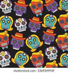 Die de muertos celebration background pattern