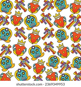 Die de muertos celebration background pattern