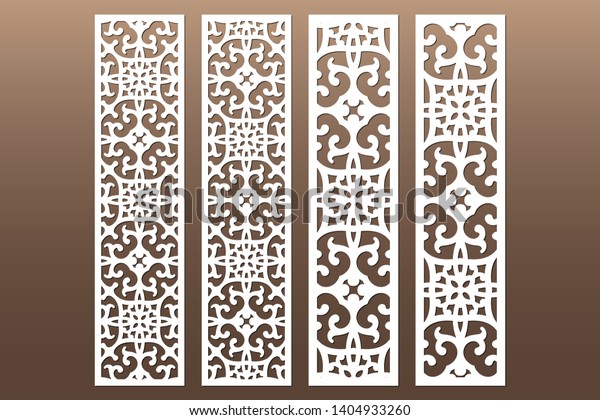 Die Laser Cut Decorative Ornamental Borders Stock Vector Royalty