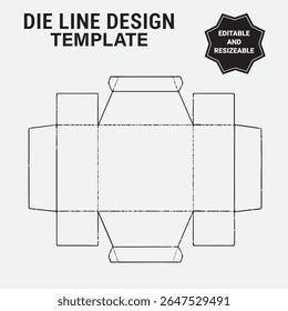 Diseño de línea de troquel, Plantilla de línea de troquel, línea de troquel de embalaje, línea de troquel de caja