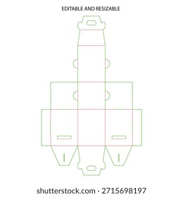 Modelo de linha para um padrão de varejo dobrável caixa de papelão design