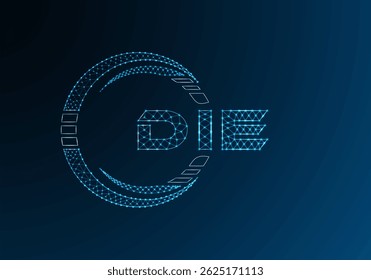 DIE baixo poli letra logotipo vetor design. DIE design de logotipo poli inferior. 