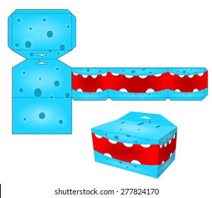 Die paper boxes templates with cartoon monsters. Paper cube for children games and decoration. Papercraft in vector.