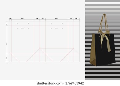 Diecut Line Paper Block Bag