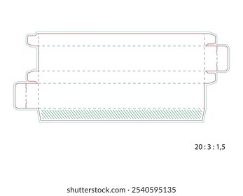 Die-cutting of packaging with cut and fold lines. Can be used to create packaging. File is ready for printing.