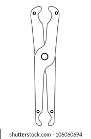 Dielectric pliers to remove the round fuses. Vector icon