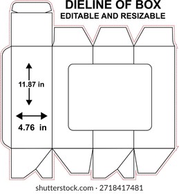 Eine Schnittlinie eines Felds ist eine flache 2D-Vorlage, die alle zum Erstellen des Felds erforderlichen Schnittlinien, Faltlinien und Bereiche anzeigt. Es dient als Leitfaden für die Gestaltung und Herstellung von Verpackungen und stellt sicher, dass die Schachtel gedruckt, geschnitten und genau gefaltet wird, bevor sie in ihre 3D-Form zusammengebaut wird.
