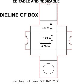 A dieline of a box is a flat, 2D template that shows all the cut lines, fold lines, and panels needed to create the box. It acts as a guide for packaging design and production, ensuring the box is printed, cut, and folded accurately before being assembled into its 3D shape.
