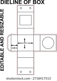 Eine Schnittlinie eines Felds ist eine flache 2D-Vorlage, die alle zum Erstellen des Felds erforderlichen Schnittlinien, Faltlinien und Bereiche anzeigt. Es dient als Leitfaden für die Gestaltung und Herstellung von Verpackungen und stellt sicher, dass die Schachtel gedruckt, geschnitten und genau gefaltet wird, bevor sie in ihre 3D-Form zusammengebaut wird.